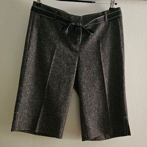 Women's WHBM Dark Gray with a Tweed-look Bermuda Dress Shorts, Size 4